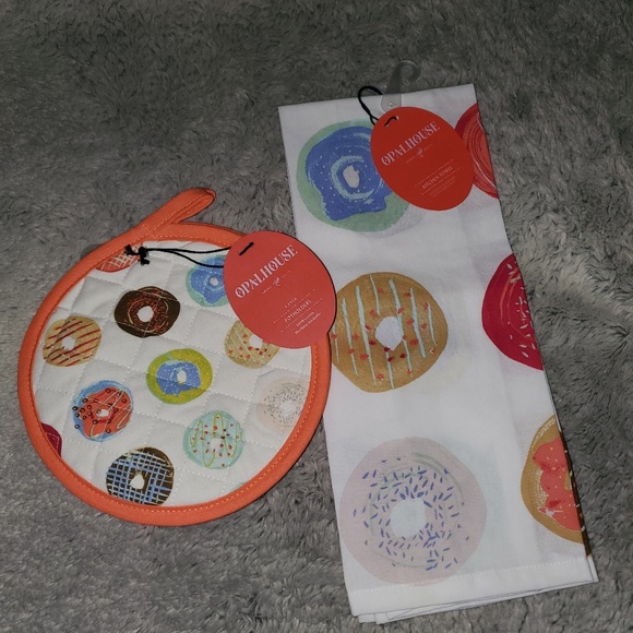 Opal house 'donut' pot holder & kitchen towel. NWT - Picture 4 of 4